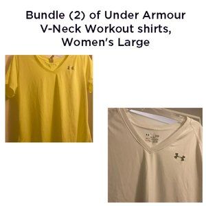Lot (2) of  Under Armour V-Neck Workout shirts, Women's Large